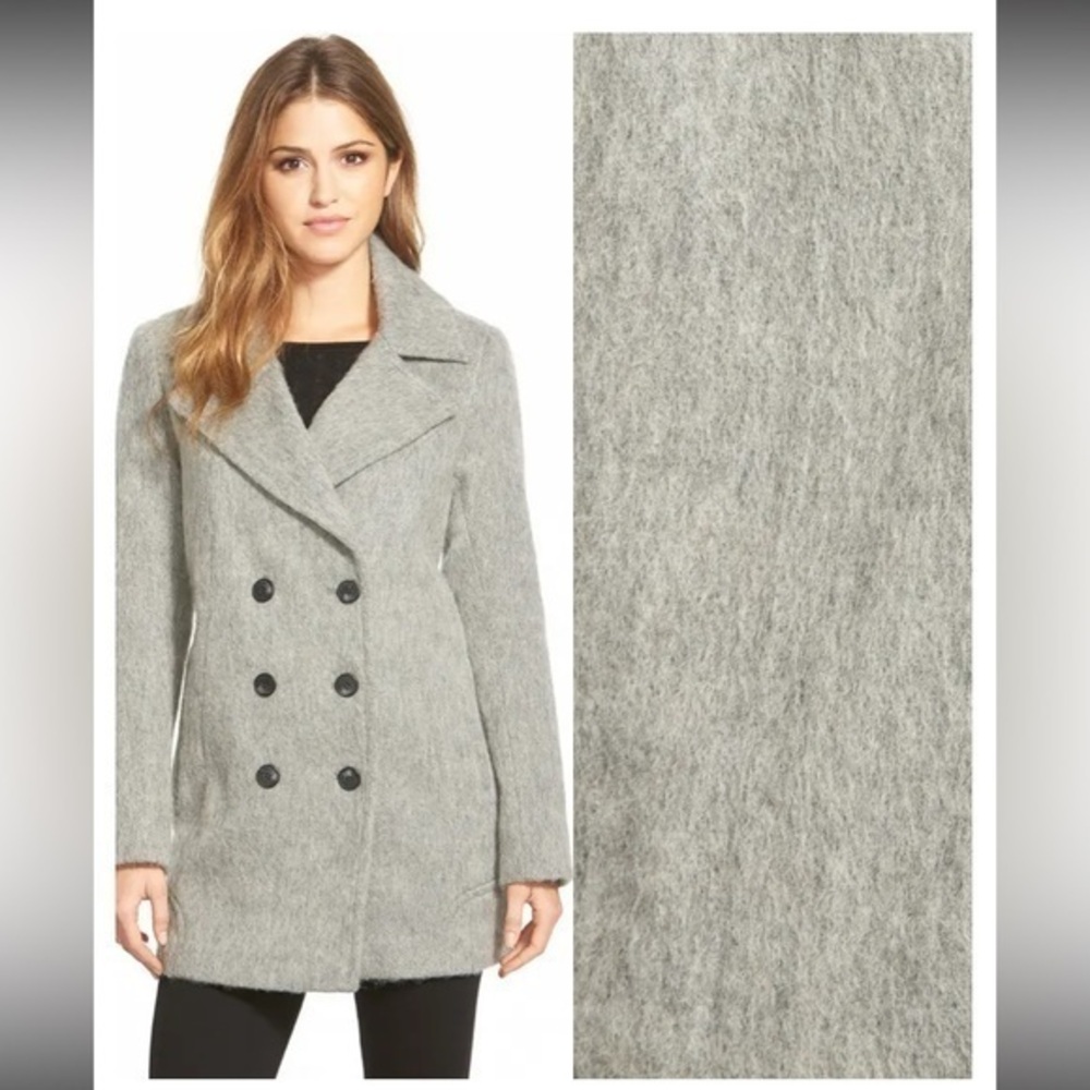 NWT Marc New York Andrew Marc Effie Double-breasted Brushed Wool-blend C…